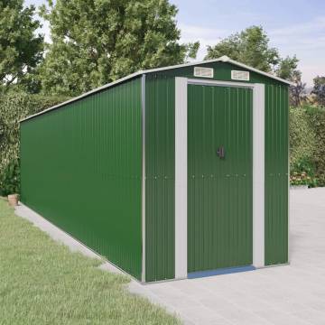 Durable Green Garden Shed - Galvanised Steel, Spacious Design