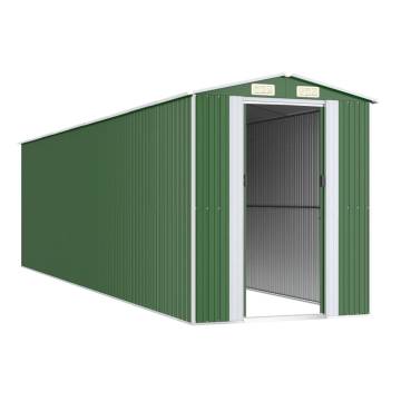 Durable Green Garden Shed - Galvanised Steel, Spacious Design