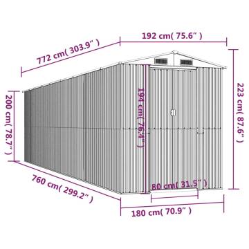 Durable Green Garden Shed - Galvanised Steel, Spacious Design