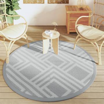 Stylish Outdoor Carpet Grey Ø160 cm PP - Durable & UV-Resistant