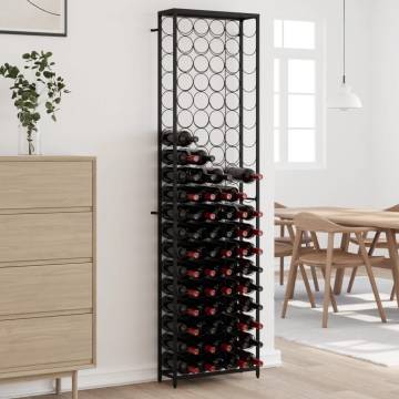 Elegant 95-Bottle Black Wine Rack | Wrought Iron Storage Solution