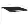 Manual Retractable Awning with LED - 350x250 cm Anthracite