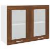 Hanging Glass Cabinet Brown Oak 80x31x60 cm | HipoMarket