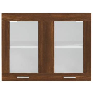 Hanging Glass Cabinet Brown Oak 80x31x60 cm | HipoMarket