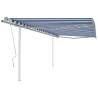 Manual Retractable Awning with Posts 4.5x3.5 m Blue and White Colour blue and white Size 4.5 x 3.5 m Quantity in Package 1 