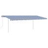 Manual Retractable Awning 6x3.5m Blue/White - UV Protection