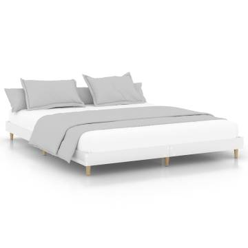 High Gloss White Bed Frame 200x200 cm - Stylish & Durable