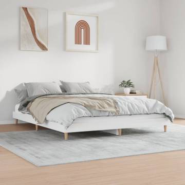 High Gloss White Bed Frame 200x200 cm - Stylish & Durable