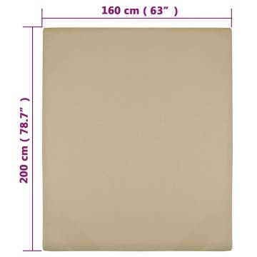 Jersey Fitted Sheet Taupe 160x200 cm - Comfort & Style