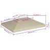 Durable Beige Gazebo Top Cover 310 g/m² 4x3 m | HipoMarket