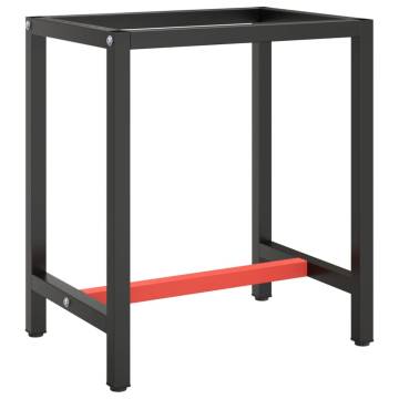 Durable Work Bench Frame - Matte Black & Red - 70x50x79 cm