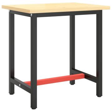 Durable Work Bench Frame - Matte Black & Red - 70x50x79 cm