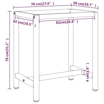 Durable Work Bench Frame - Matte Black & Red - 70x50x79 cm