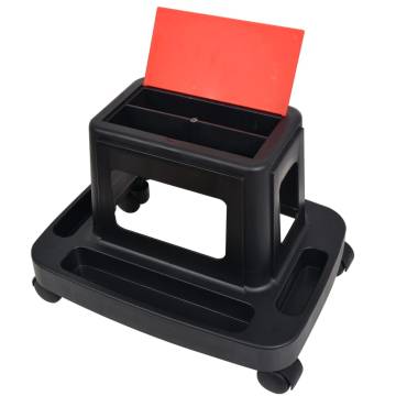 Rolling Workshop Stool with Storage - 150 kg Capacity