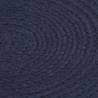 Handmade Navy Blue Round Cotton Placemats | 6 pcs