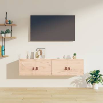 Solid Pine Wall Cabinets - 2 pcs | Stylish & Practical Storage