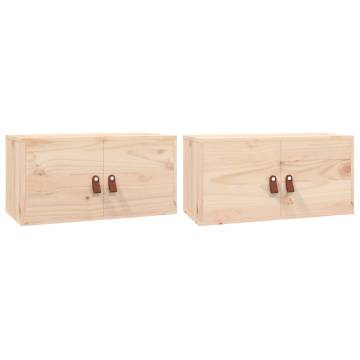 Solid Pine Wall Cabinets - 2 pcs | Stylish & Practical Storage