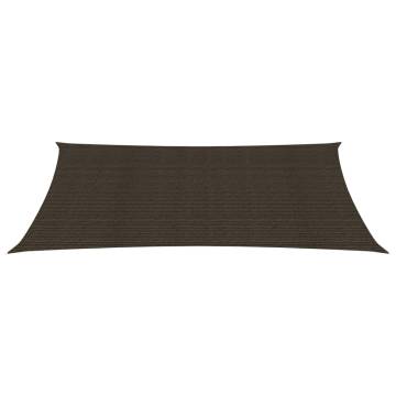 Sunshade Sail 160 g/m² Brown 2x5 m - HDPE Outdoor Shade