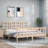 Bed Frame with Headboard 180x200 cm Super King Solid Wood Colour natural Size 180 x 200 cm 