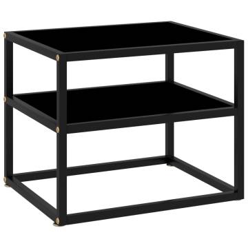 Stylish Black Console Table - 50x40x40 cm Tempered Glass