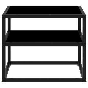 Stylish Black Console Table - 50x40x40 cm Tempered Glass