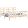 Solid Pine Super King Bed Frame 180x200 cm with Headboard | Hipo Marke