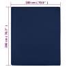 Navy Blue Jersey Fitted Sheets - 2 pcs 180x200 cm Cotton