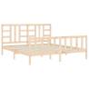 Solid Pine Super King Bed Frame 180x200 cm with Headboard | Hipo Marke