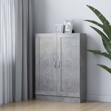 Stylish Concrete Grey Book Cabinet - 82.5x30.5x115 cm