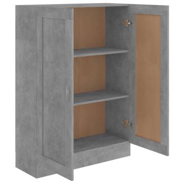 Stylish Concrete Grey Book Cabinet - 82.5x30.5x115 cm