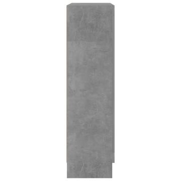 Stylish Concrete Grey Book Cabinet - 82.5x30.5x115 cm