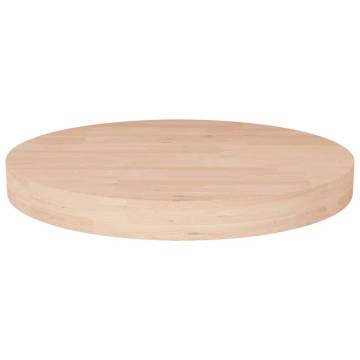 Round Oak Table Top Ø40x4 cm - Untreated Solid Wood