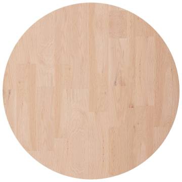 Round Oak Table Top Ø40x4 cm - Untreated Solid Wood