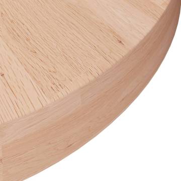 Round Oak Table Top Ø40x4 cm - Untreated Solid Wood