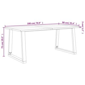 3 Piece Dining Set with Live Edge Solid Wood Acacia | Hipo Market