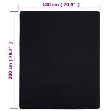 Jersey Fitted Sheet Black 180x200 cm | Soft Cotton Comfort