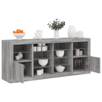 Modern LED Sideboard Grey Sonoma - 163x37 cm | Hipo Market