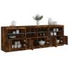 Sideboard with LED Lights Smoked Oak 202x37x67 cm Colour smoked oak Quantity in Package 1 