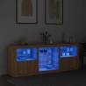 Modern Sideboard with LED Lights - Sonoma Oak 181.5x37x67 cm