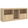 Modern Sideboard with LED Lights - Sonoma Oak 181.5x37x67 cm