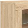 Modern Sideboard with LED Lights - Sonoma Oak 181.5x37x67 cm