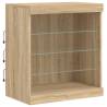 Modern Sideboard with LED Lights - Sonoma Oak 181.5x37x67 cm