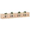 Garden Raised Bed with Fence Design - Solid Pine 200x30x30 cm