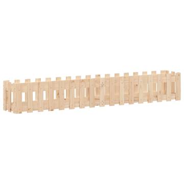 Garden Raised Bed with Fence Design - Solid Pine 200x30x30 cm