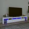 TV Cabinet with LED Lights White 230x36.5x40 cm Colour white Quantity in Package 1 Width 230 cm 