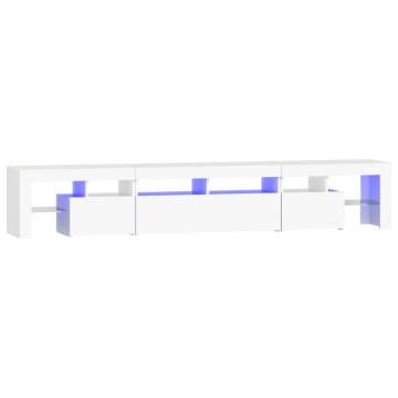 Stylish LED TV Cabinet in White - 230x36.5x40 cm