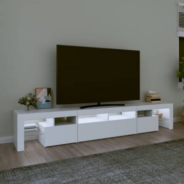 Stylish LED TV Cabinet in White - 230x36.5x40 cm