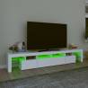 Stylish LED TV Cabinet in White - 230x36.5x40 cm