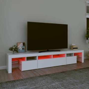 Stylish LED TV Cabinet in White - 230x36.5x40 cm