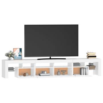 Stylish LED TV Cabinet in White - 230x36.5x40 cm